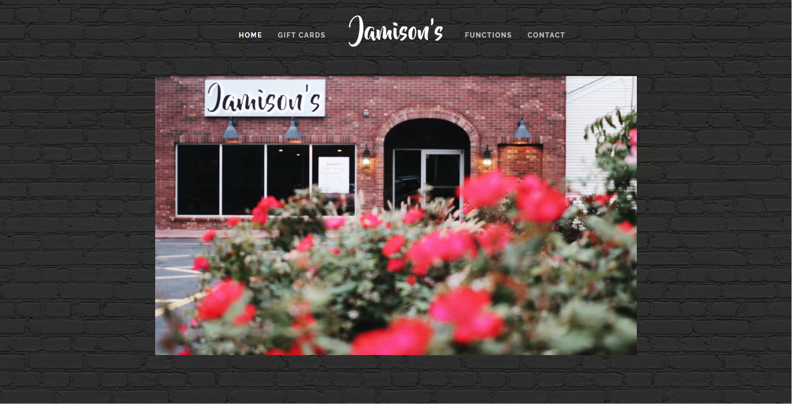 Original Jamison’s Restaurant website design with restaurant photography.